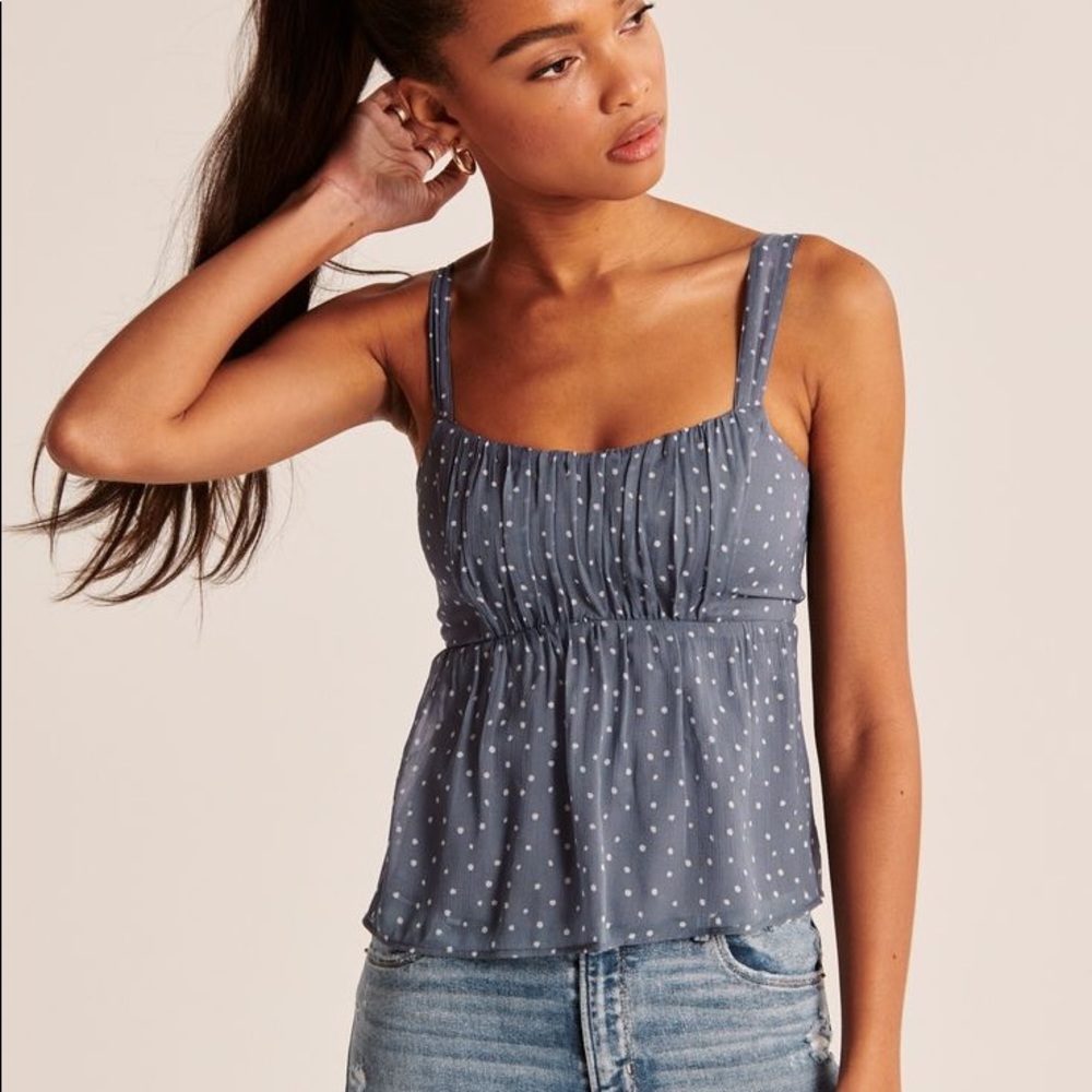 Abercrombie & Fitch Babydoll Ruched Chiffon Cami